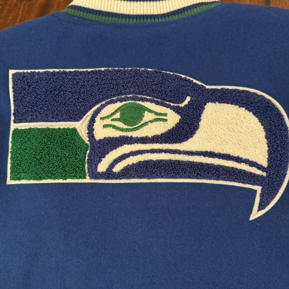 Seattle Seahawks Retro NFL Varsity Letterman Jacket - Picture 6 of 9